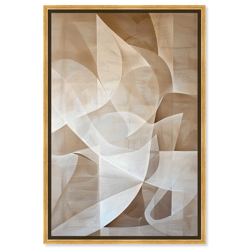 Art Remedy, pensées éparses encadrées, formes abstraites 57624, Encadrement doré, H 16 po x l 11 po