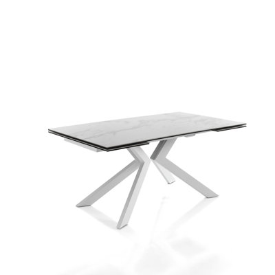 Dam Glass Top Metal Base Dining Table