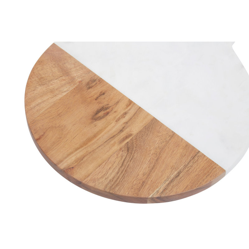 Large White Marble And Acacia Wood Paddle Board