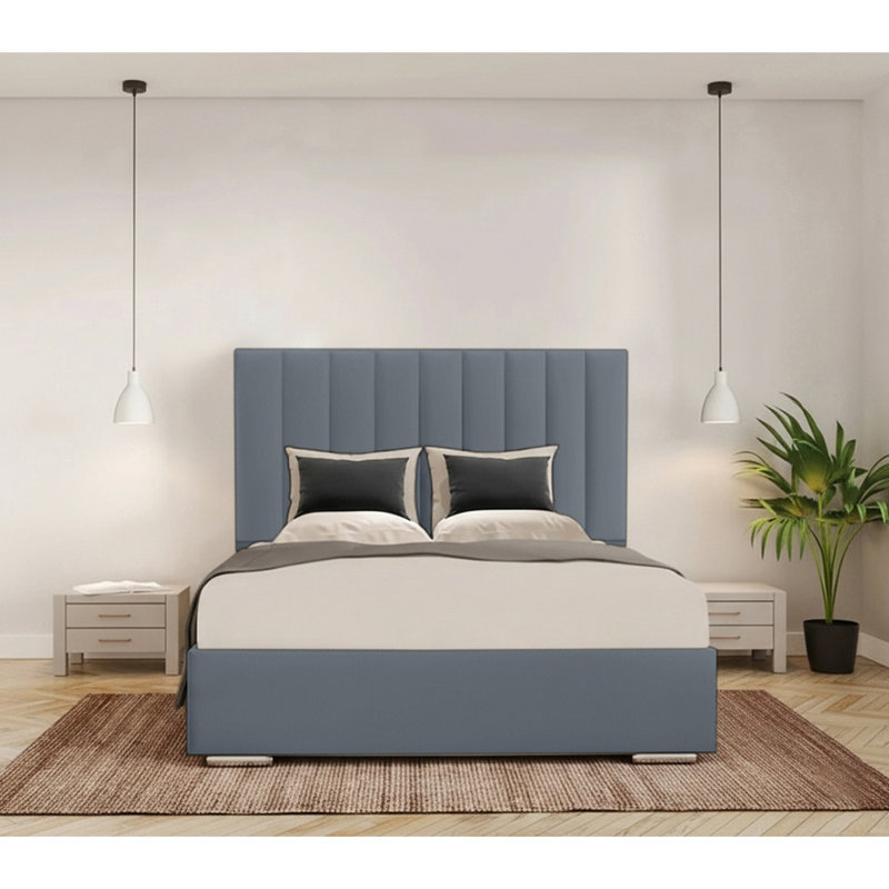 Caylob Upholstered Bed, Charcoal, Kingsize (5')