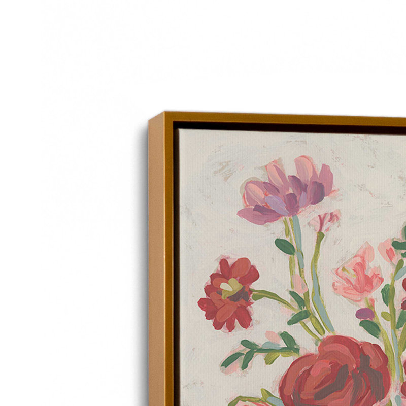 Jolie fête des pétales, ensemble de 2 impressions, 18" x 12", Framed Canvas, Polished Gold