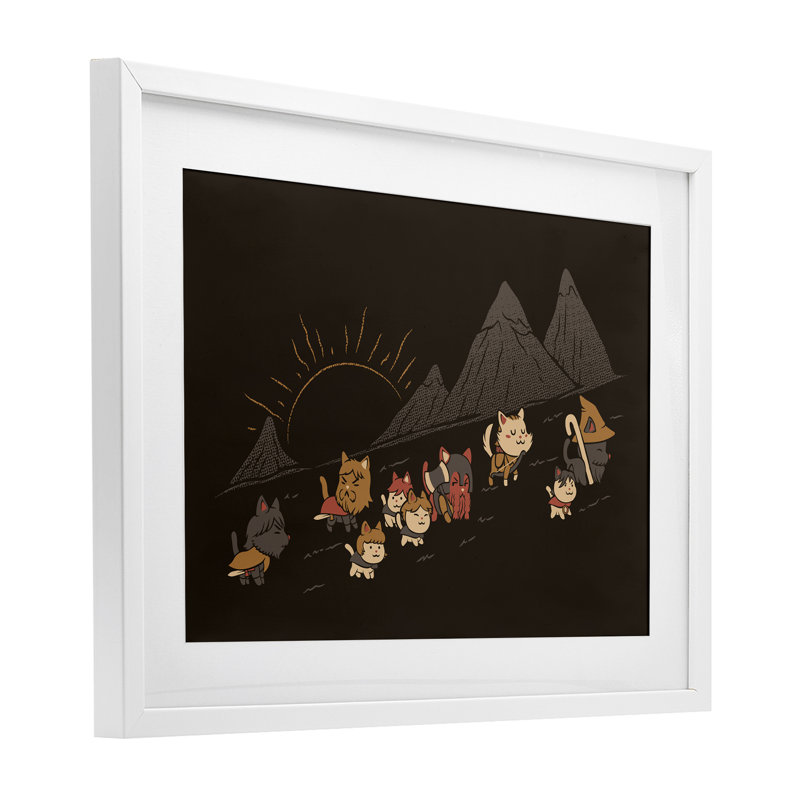 «Iconic Furrowship Of Ring Cats», reproduction sous verre encadrée, design par Tobe Fonseca, H 14 po x l 20 po