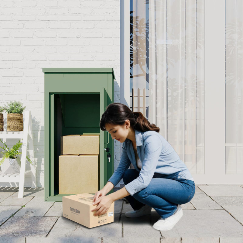 Express Delivery Boxes For Outside, Green, 56" H x 16.34" W x 17.72" D