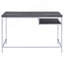 Bureau d'écriture rectangulaire gris et chrome patiné