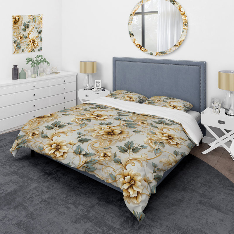 Literie rétro à motif victorien II, Housse de couette pour très grand lit et 2 très