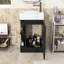 Meuble-lavabo autoportant avec lavabo en céramique, porte-papier et armoire de rangement à deux niveaux-526439664