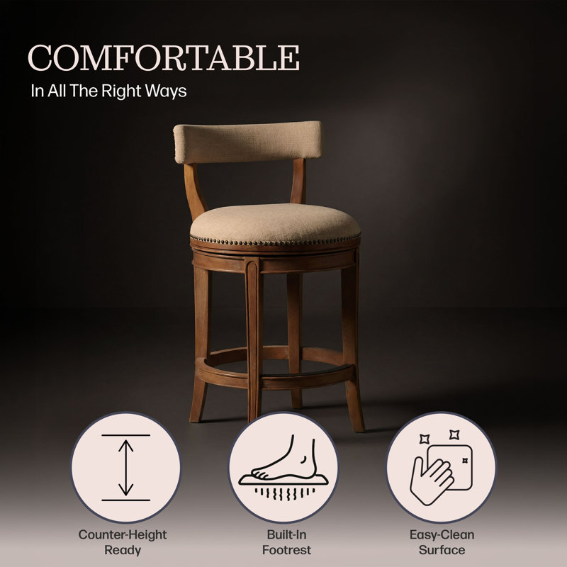 Hanover Swivel Counter Height Stool, 26", Counter Stool (26” Seat Height), 1