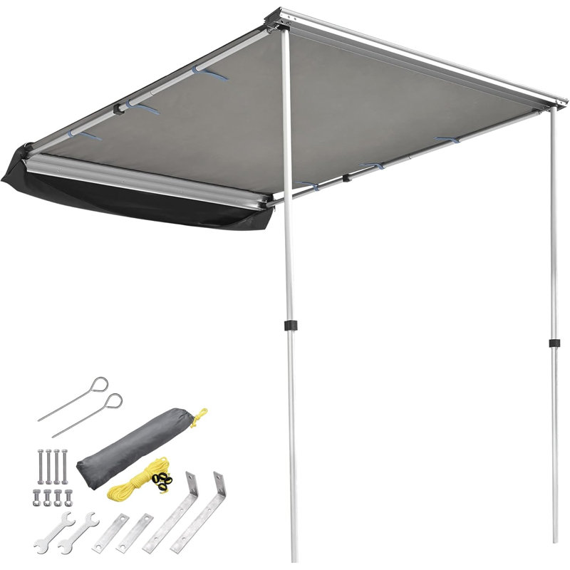 Yescom 6.7X8.2Ft Car Side Awning Pu2000mm UV50+, 84"H x 55"W x 84"D, Gray