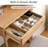 Lumi 23.6"W Compact Modern Small Oak Makeup Vanity Set With Storage Drawer-124606058