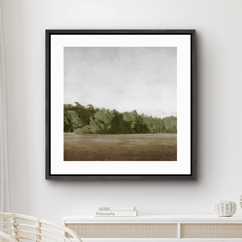 Peinture sur toile, cadre flottant, Noir, H 16 po x l 16 po x P 1,5 po