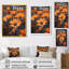 Mono, orange, noir, rustique, beauté, marguerites - marguerites, art mural, salon-560982135-560982093