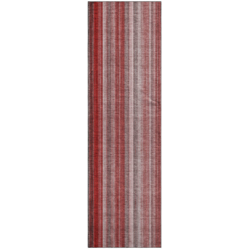 Premium Machine Washable Cerrito AMF543 Red Rug, Runner 2'3" x 7'6"