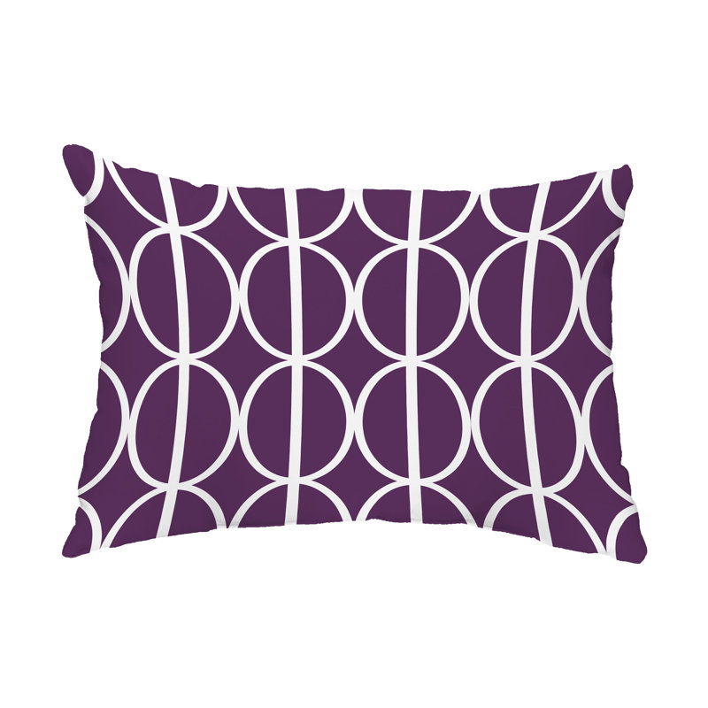  Housse et insert de coussin rectangulaire ovale Ovals Go Round, Mauve