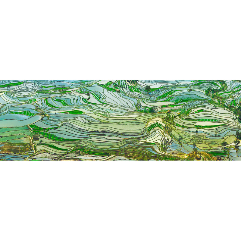Rice Terraces, Yunnan, China by Frank Krahmer - No Frame Print on Canvas, 35cm H x 100cm W x 4cm D