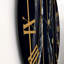 Horloge murale moderne avec feuilles tropicales noires et rectangles dorés-60327684
