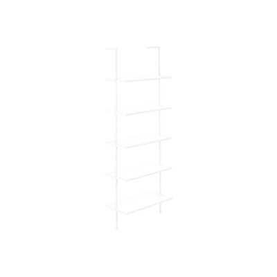 72"H 5 Tier - White Laminate & Stylish Design Metal Bookcase Functional For Living Room Decor