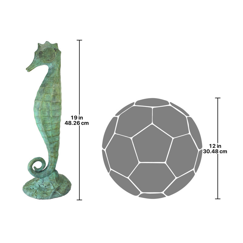 Bronze Seahorse Garden Statue with Hand-Applied Patina