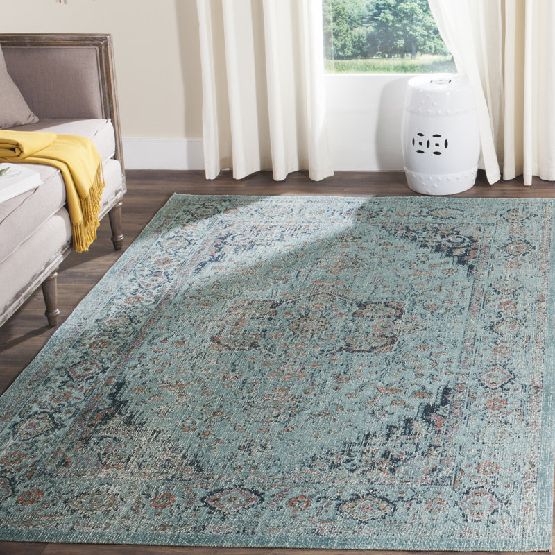 Zariyah Oriental Cotton Hand Woven Area Rug, Rectangle 155 x 229 cm