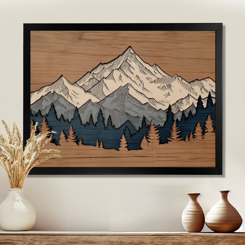 «White and Brown Morocco Berber Mountains - Mountains Wall Art, White Landscape», reproduction d'art sur toile, Noir
