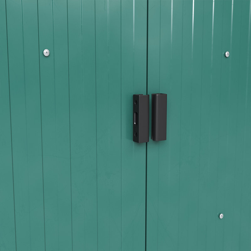 8ft. W x 4ft. D Metal Pent Garden Shed, Green