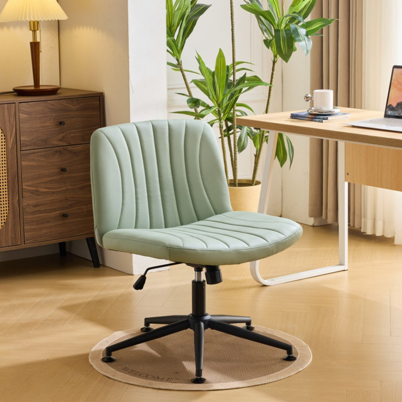 Chaise de bureau pivotante en cuir 25 po à hauteur réglable Cat's Claw, Sarcelle