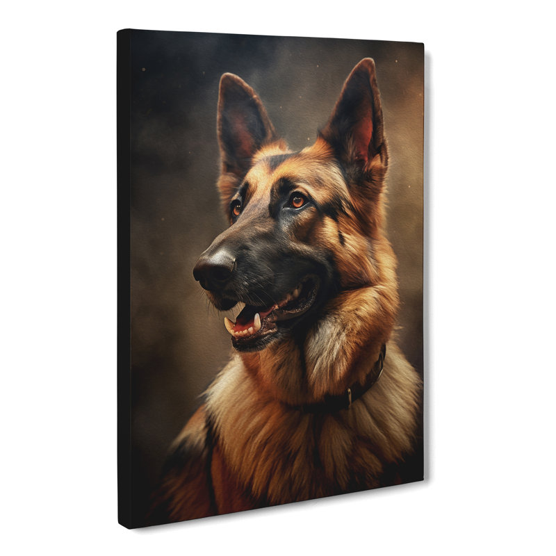 German Shepherd Romanticism - No Frame Print, 50cm H x 35cm W x 3cm D