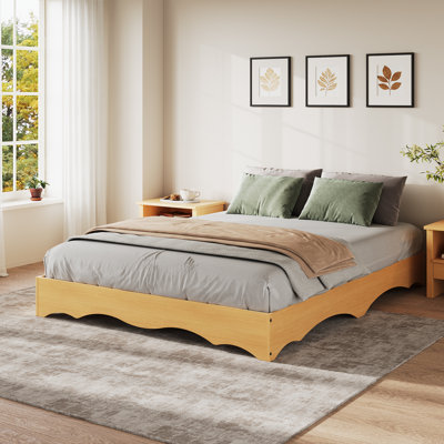 Base de lit plateforme en bois Minimalist Wave Edge