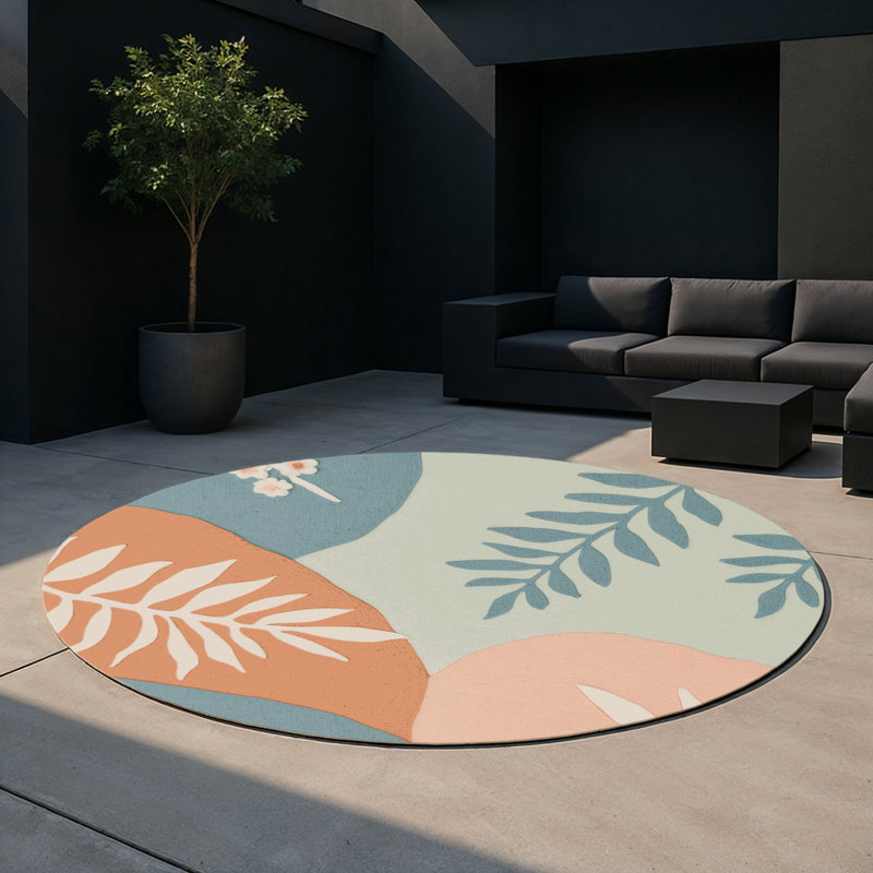 Tapis intérieur et extérieur Lily Shadows, Rond 5 pi