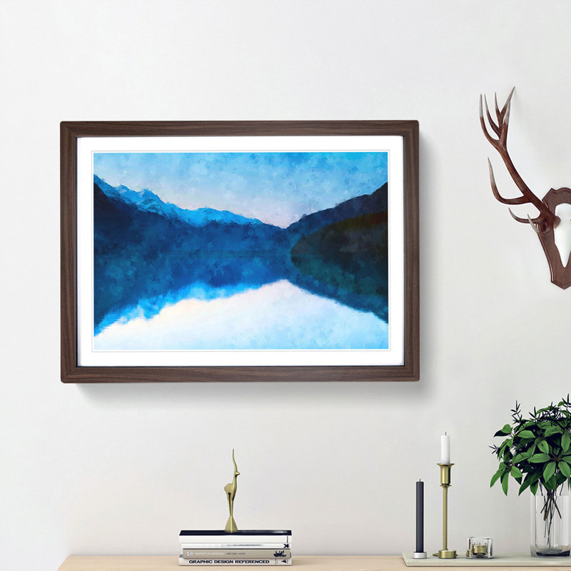 Lake in Haines Alaska - Picture Frame Painting Print, Walnut Framed, 62cm H x 87cm W x 2cm D