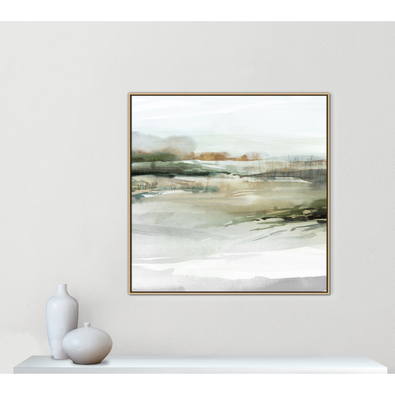 «Prologue II» par Isabelle Z, L 46,5 po x H 46,5 po, Toile avec cadre, Flotteur naturel
