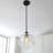 Shineon 1 - Light Cone Globe Ribbed Clear  Glass Single Pendant