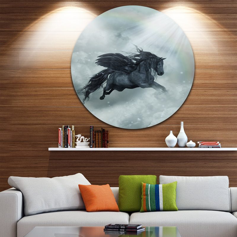 «Pegasus in the Heaven», impression, H 38 po x l 38 po x P 1 po, Métal