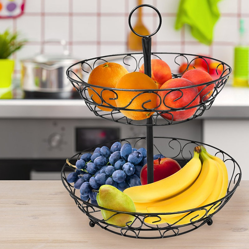 Panier à fruits à plusieurs niveaux, Noir