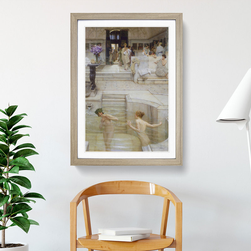 A Favourite Custom by Lawrence Alma-Tadema - Picture Frame Painting, 36cm H x 27cm W x 2cm D, Oak Framed