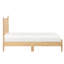 Lit plateforme moderne de style Mid-Century avec finition naturelle et tête de lit à lattes verticales, rails et rails de livraison inclus, un paquet