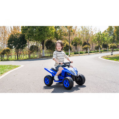 Voiture électrique pour enfants pendant 3 à 6 ans, jouet à double moteur alimenté par batterie 12V4.5AH avec musique Bluetooth, lumières DEL, 2 modes de vitesse, avant / arrière - bleu / rose, cadeau de première voiture pour tout-petit