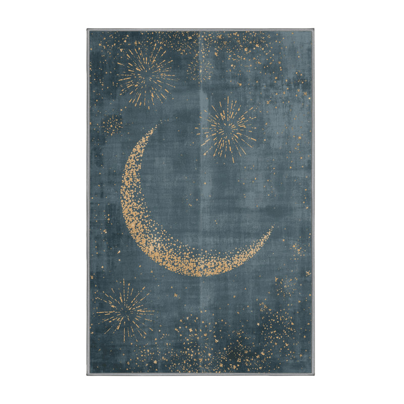 Soft Plush Feingold New Years Modern & Contemporary Abstract Area Rug in Gray – Gray Binding, 5x8