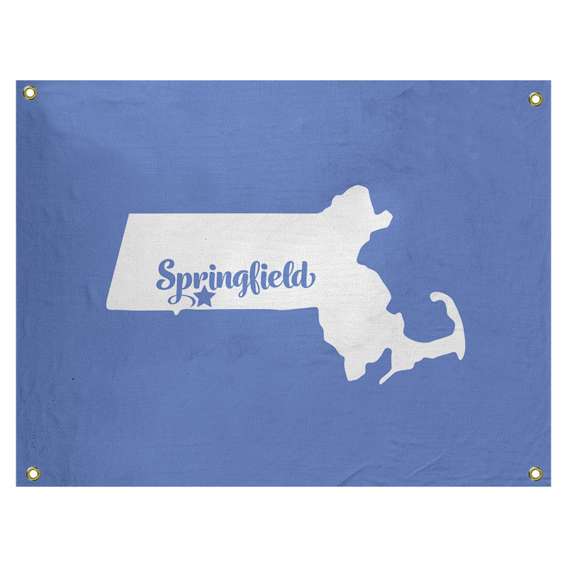 Tapisserie murale springfield massachusetts, H 59 po x l 80 po, Bleu