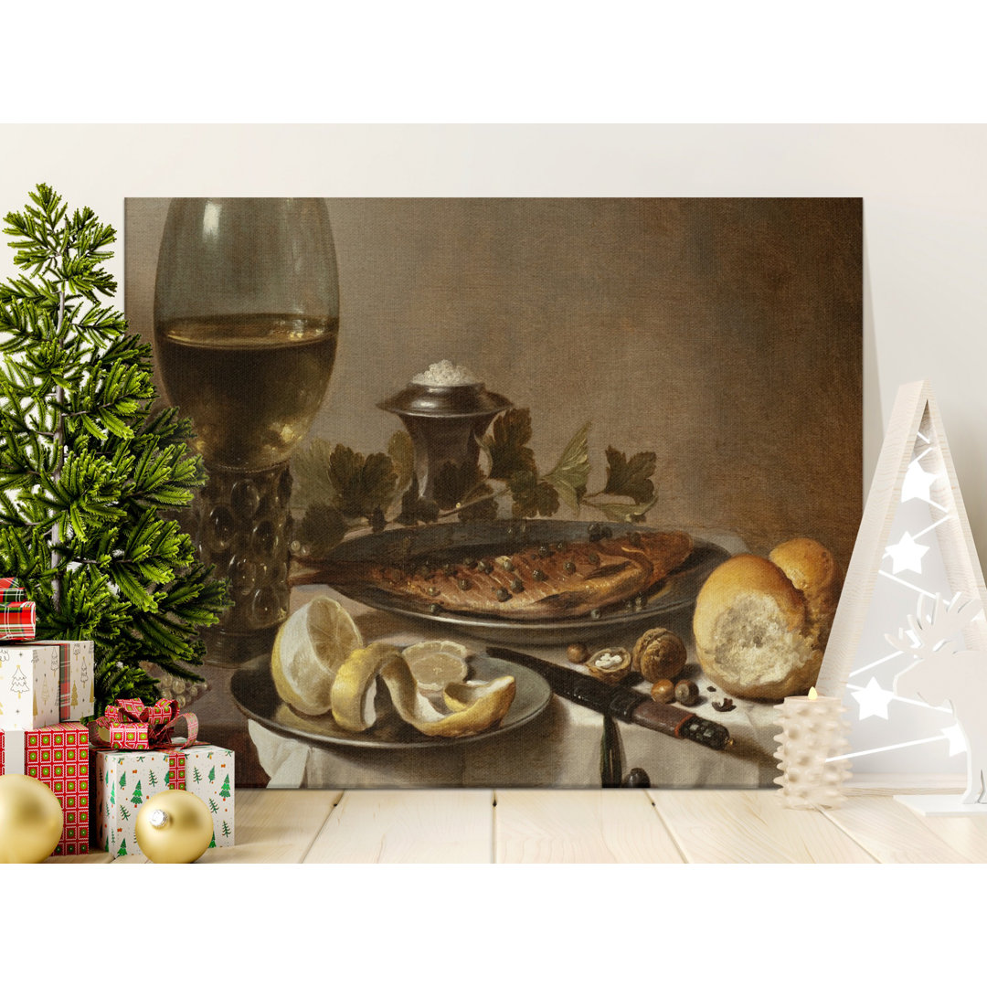 Still Life with Fish Canvas Wall Art, Gallery Wrapped Print, Ready to Hang, Archival Quality, Kitchen Decor, Dining Room Canvas, Statement