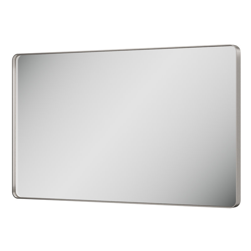 Miroir d'appoint Tyro, 60 po x 36 po, Nickel, Rectangulaire