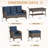 6-Piece Outdoor Patio Conversation Set, All-Weather Wicker Patio Furniture Set with Steel Frame, Multi-Use Ottomans & Storage Coffee Table for Backyard, Porch, Garden-1155559965