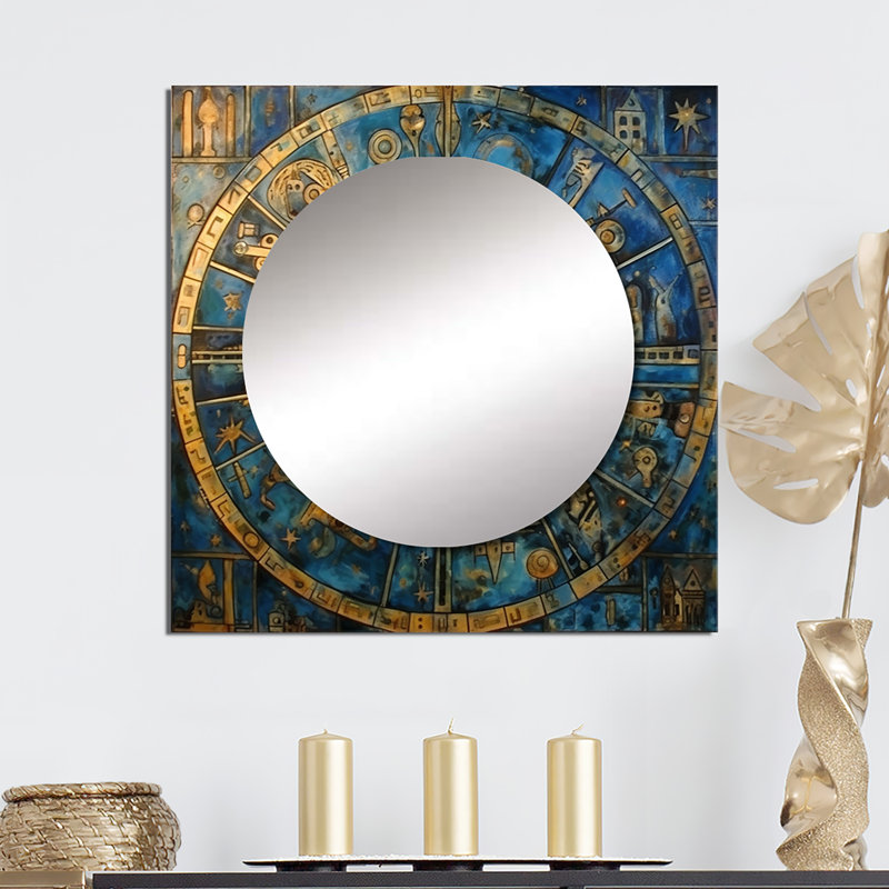 Denessa - Geometric Square Mirror Wall Decor For Bedroom, 29" x 29"
