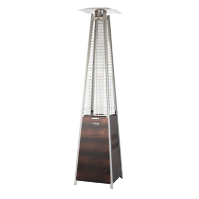 Fire Sense Pyramid Flame Patio Heater 40,000 BTU with Wheels - Coronado Brushed Bronze