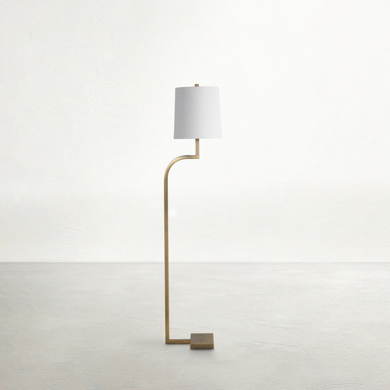 Hawthorne 53" Floor Lamp, 150 W, Matte Antique Brass