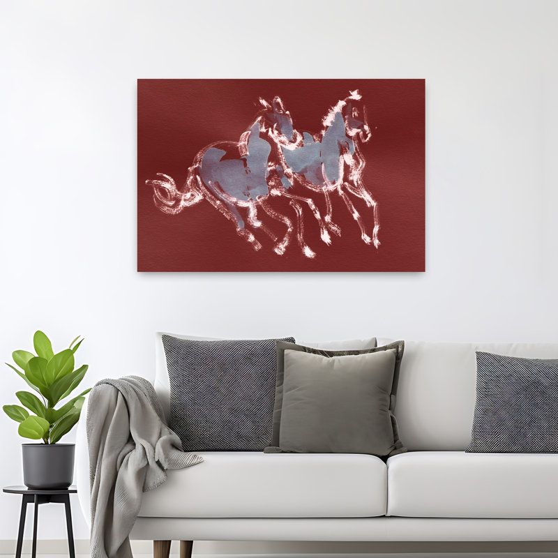 Abstrait cheval moderne abstrait, reproduction d'art contemporain cheval, 32" H x 48" W