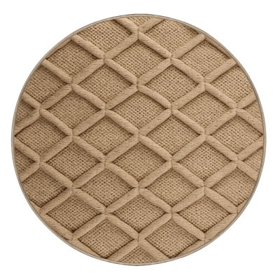Machine Washable Trellis Brown Area Rug