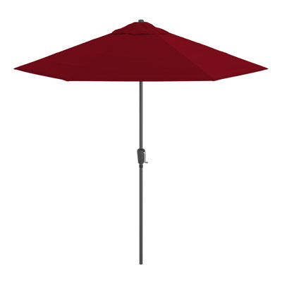 9' Patio Umbrella with Aluminum Pole, Steel Rib, Crank Open, Push Tilt with Solstice Olefin Fabric