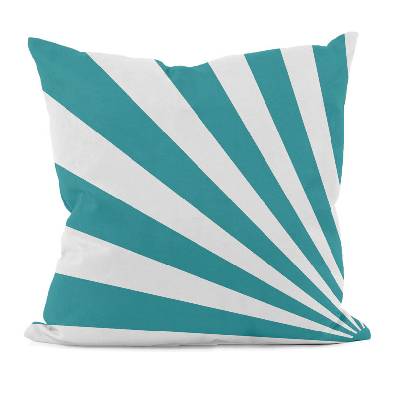 Housse et insert de coussin géométrique carré, Teal, 20 po x 20 po