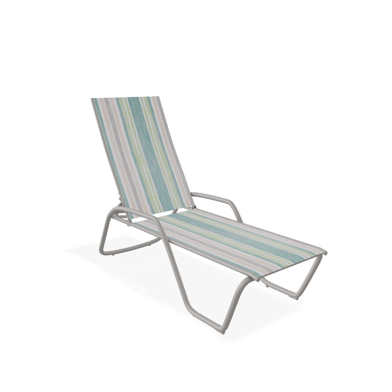 Outdoor Rust-Resistant Metal Chaise Lounge, Textured Warm Gray, Tempo