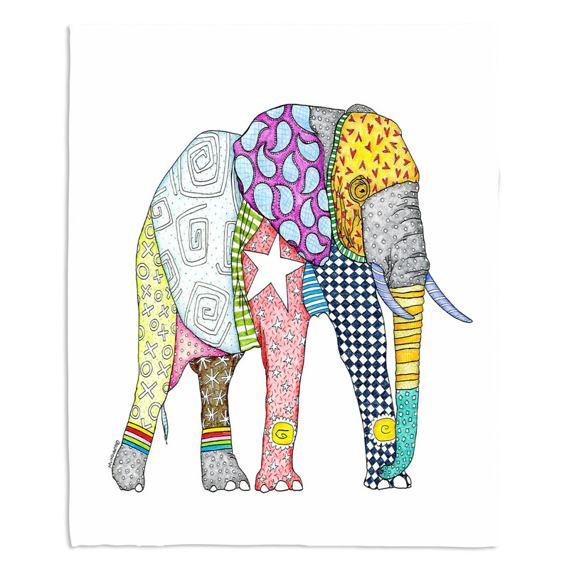 Couverture éléphant , 68 po x 80 po